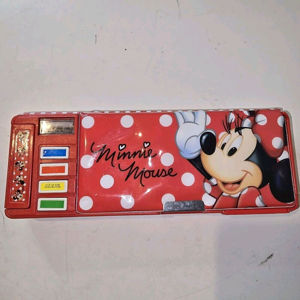 Vintage 90’s Mini Mouse Double Sided Pencil Case With Sharpener